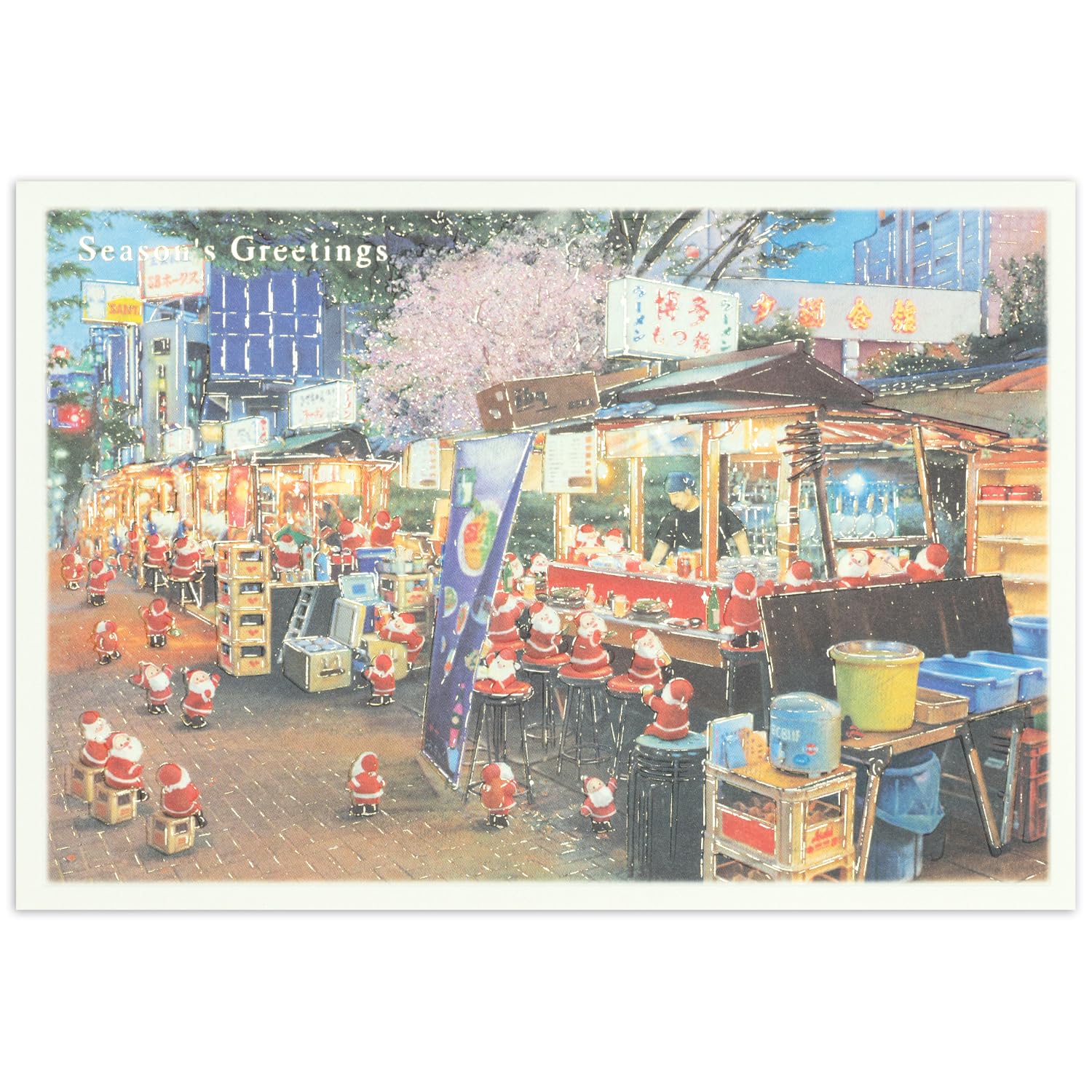 Amazon | ミニサンタ グリーティングライフ クリスマス カード セピア